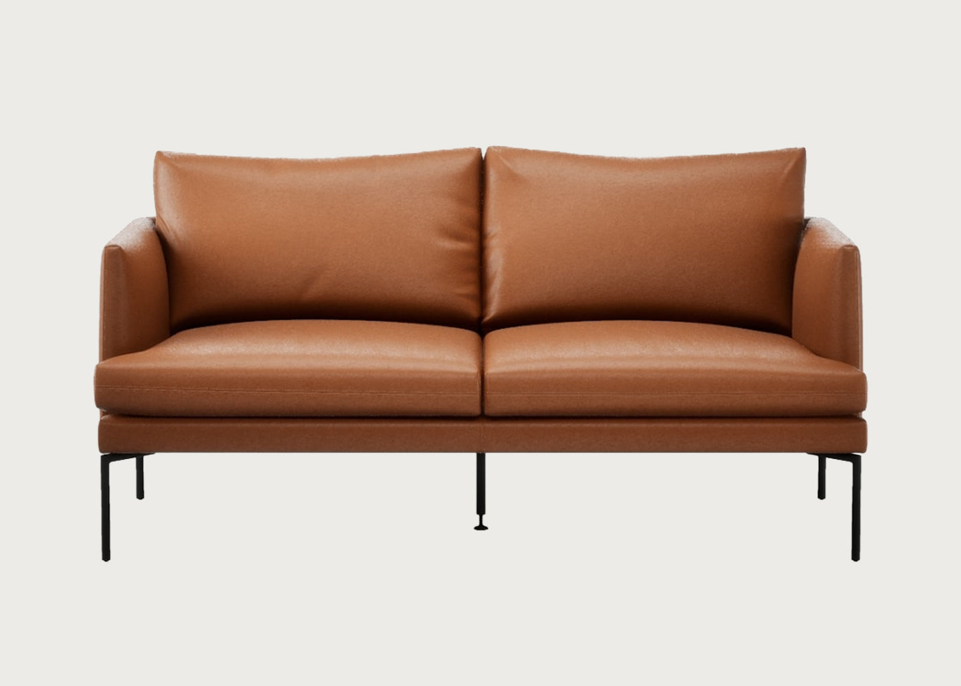 Matera 2 Seater Sofa - Daino Leather Treacle, Black