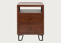 Brunel Bedside Table Dark Wood