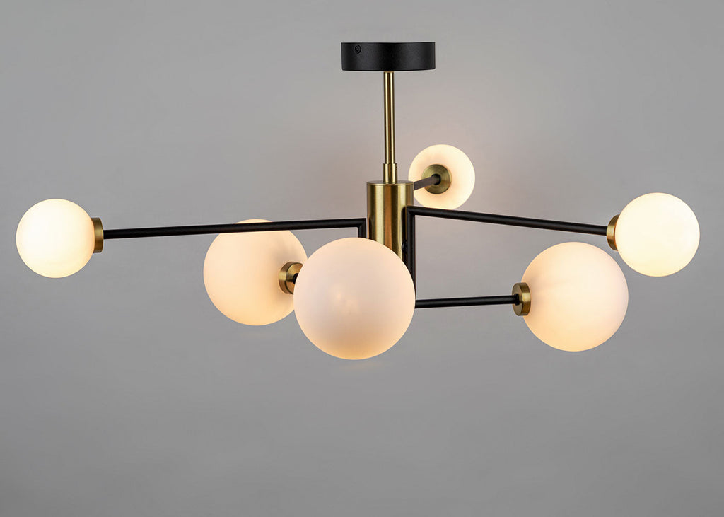 Balance Multi Arm Chandelier Flush Black