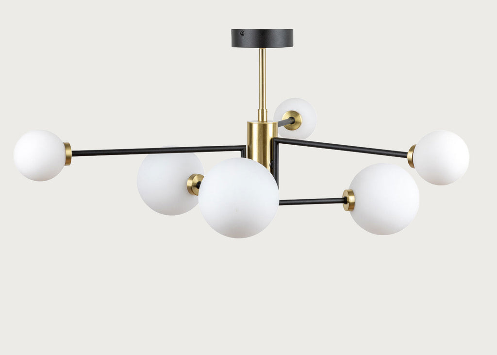 Balance Multi Arm Chandelier Flush Black