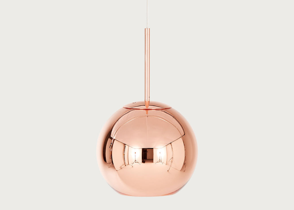 Copper LED Pendant Light Round Small