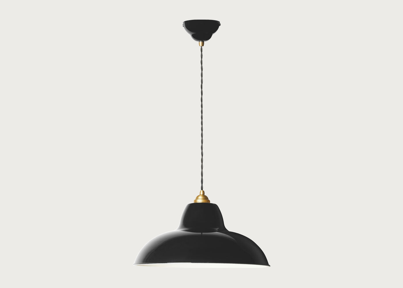 Original 1227 Brass Midi Wide Pendant Jet Black
