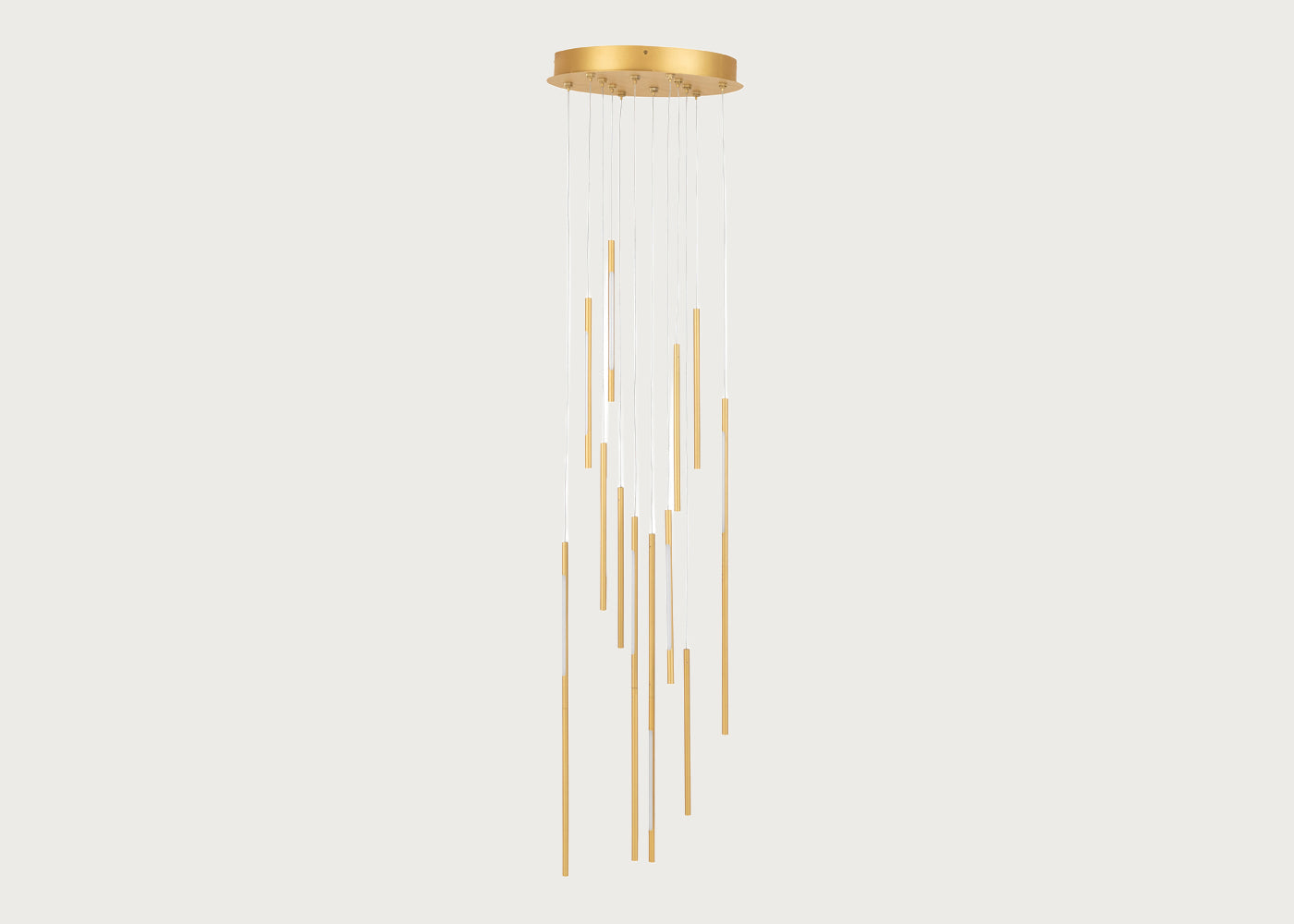 Saber LED Chandelier 12 Light Cluster Pendant Gold