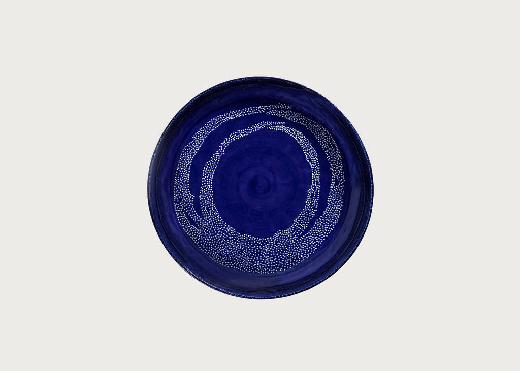 Ottolenghi Feast Dots Serving Plate Blue and White Medium