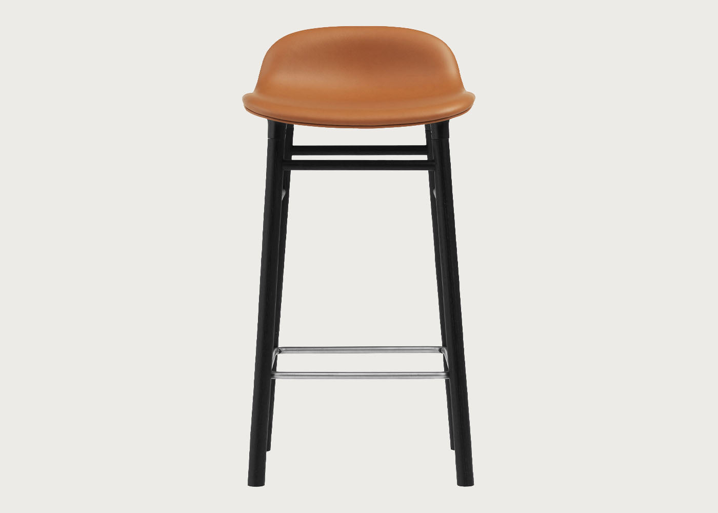 Form Barstool with Leather Seat