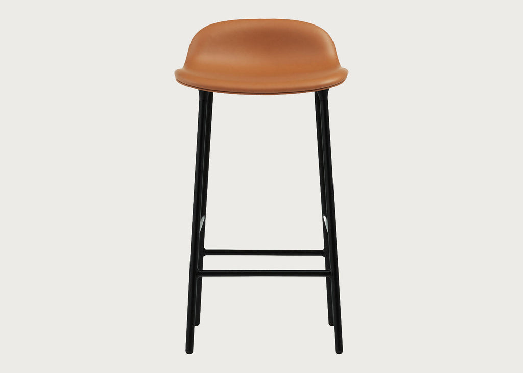 Form Barstool with Leather Seat