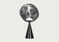 Melt LED Cone Fat Table Lamp Chrome/Black