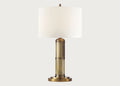 Longacre Table Lamp Hand-Rubbed Antique Brass & Linen Shade Small