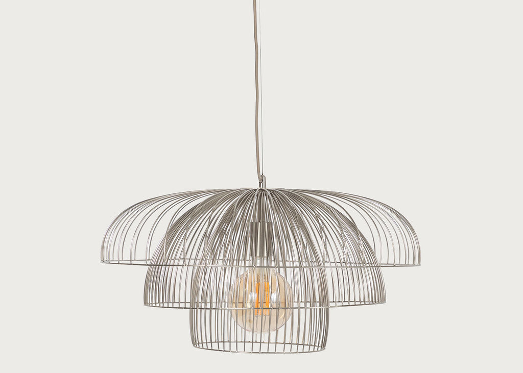 Makiko Pendant Light Brushed Steel Large