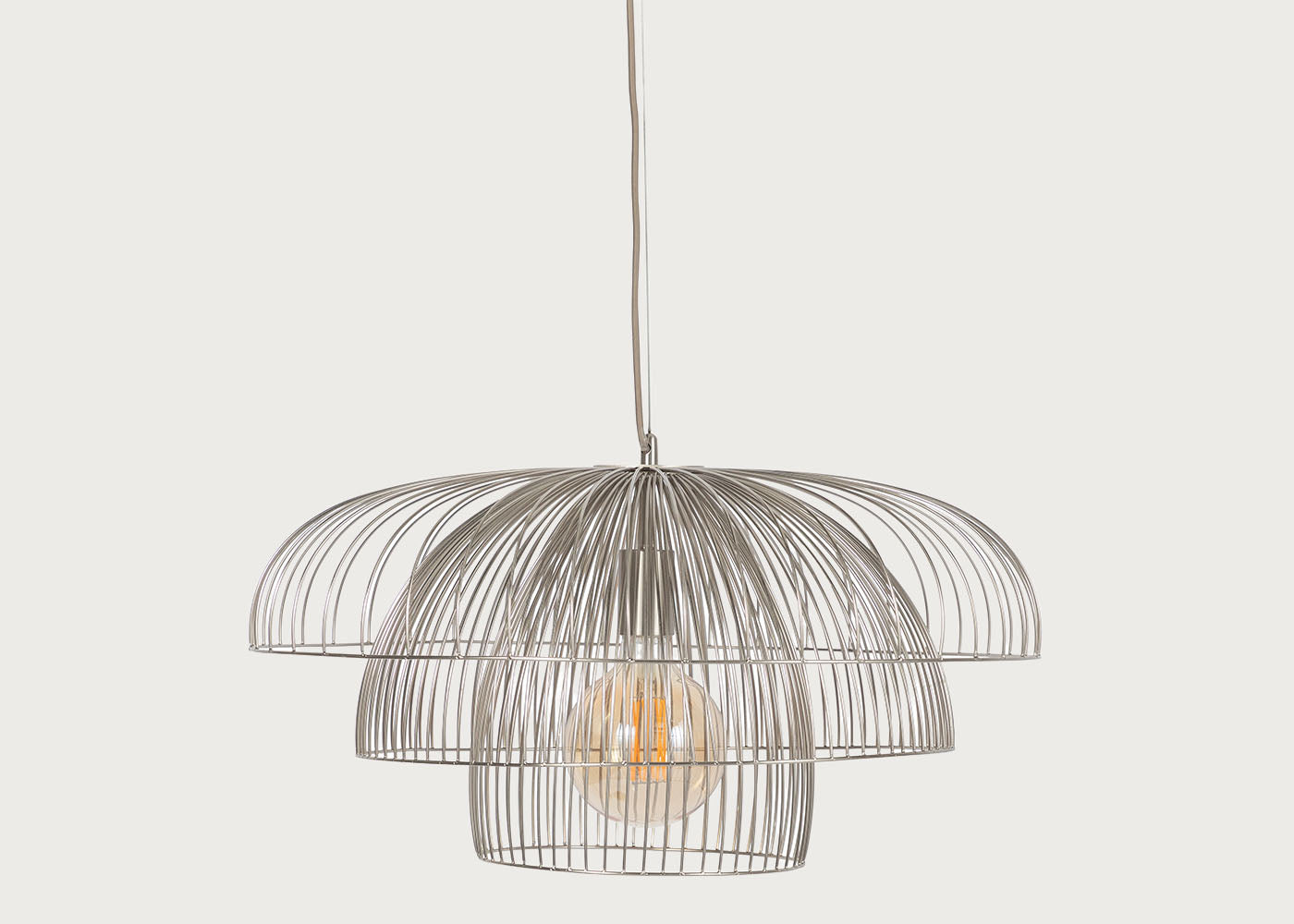 Makiko Pendant Light Brushed Steel Large