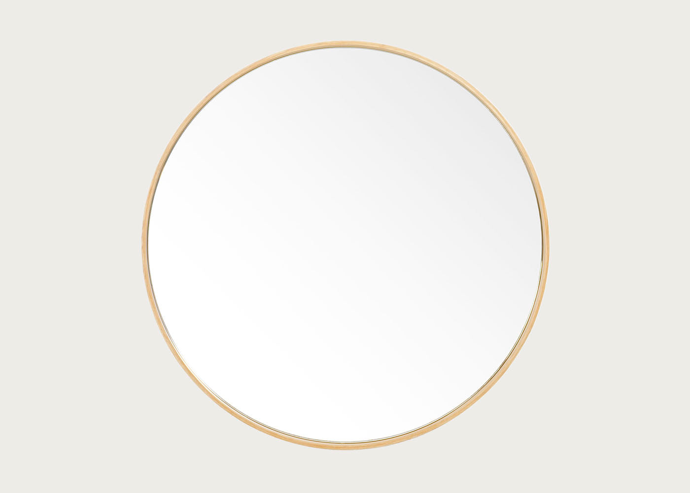 Glance Round Wooden Mirror