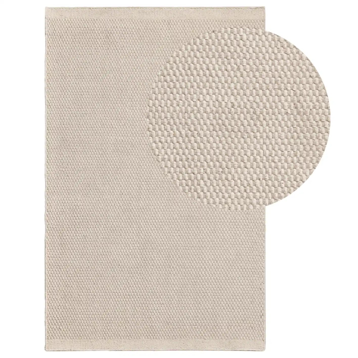 Outlet – Atcham Clay/Natural Pebble Wool with Cotton Rug – 160 x 230cm