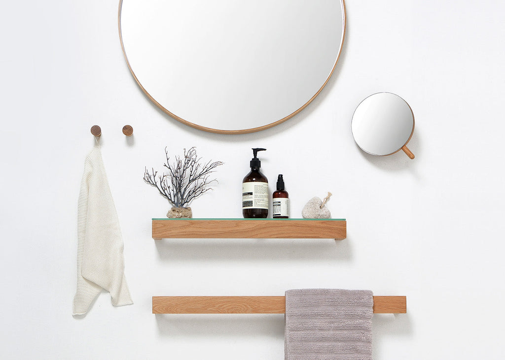 Slim Shelf Wood with Glass
