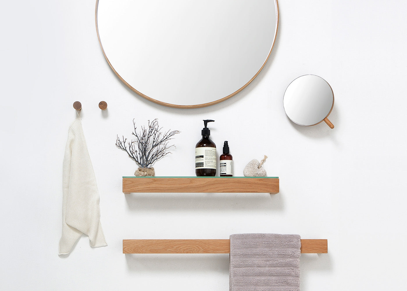 Slim Shelf Wood with Glass