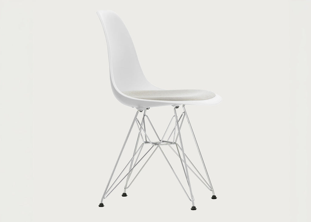 Eames Plastic Side Chair RE DSR Upholstered Seat