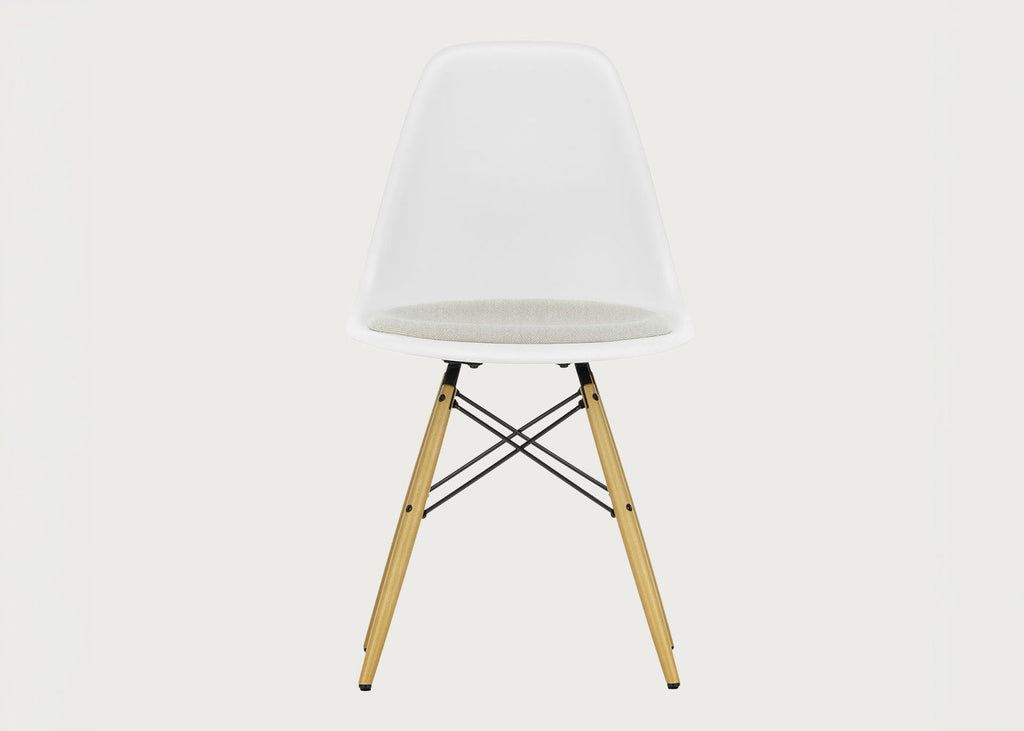 Eames Plastic Side Chair RE DSW Upholstered Seat