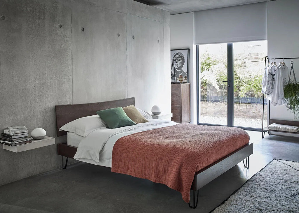 Brunel Bed Wooden Headboard Dark Wood