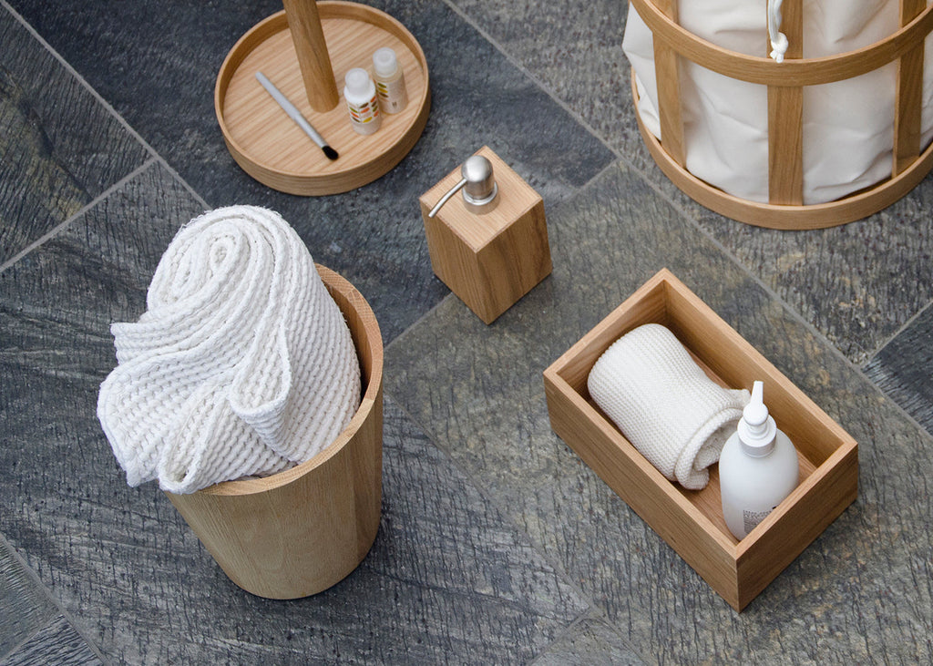 Mezza Round Bin Natural Oak