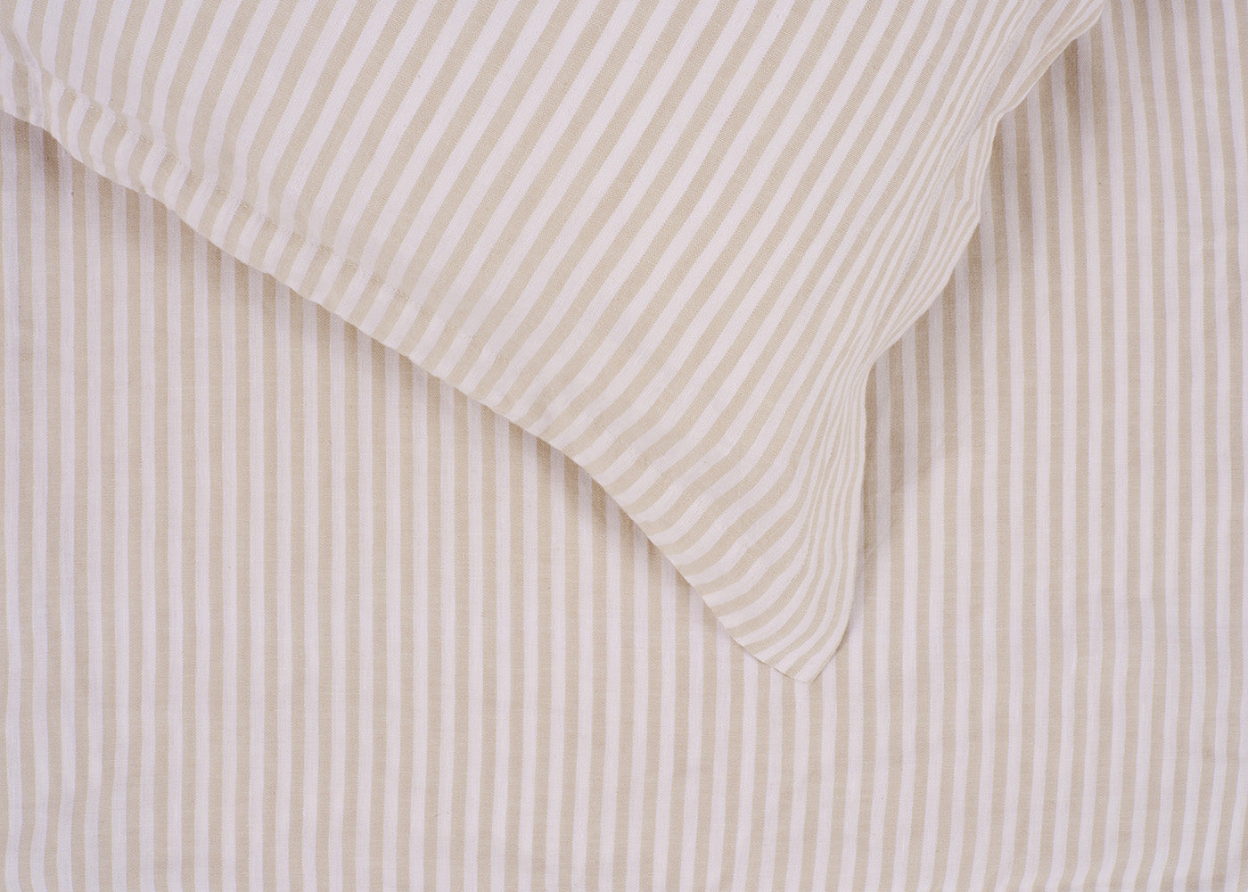 Washed Linen Blend Natural Stripe Oxford Pillowcase