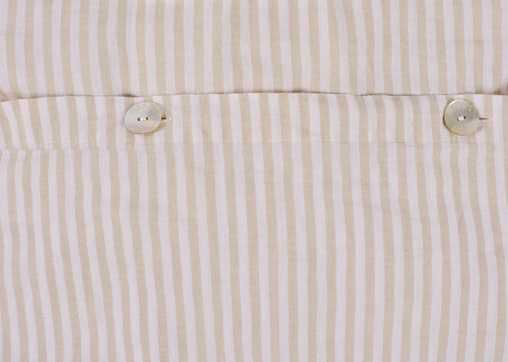 Washed Linen Blend Natural Stripe Duvet Cover