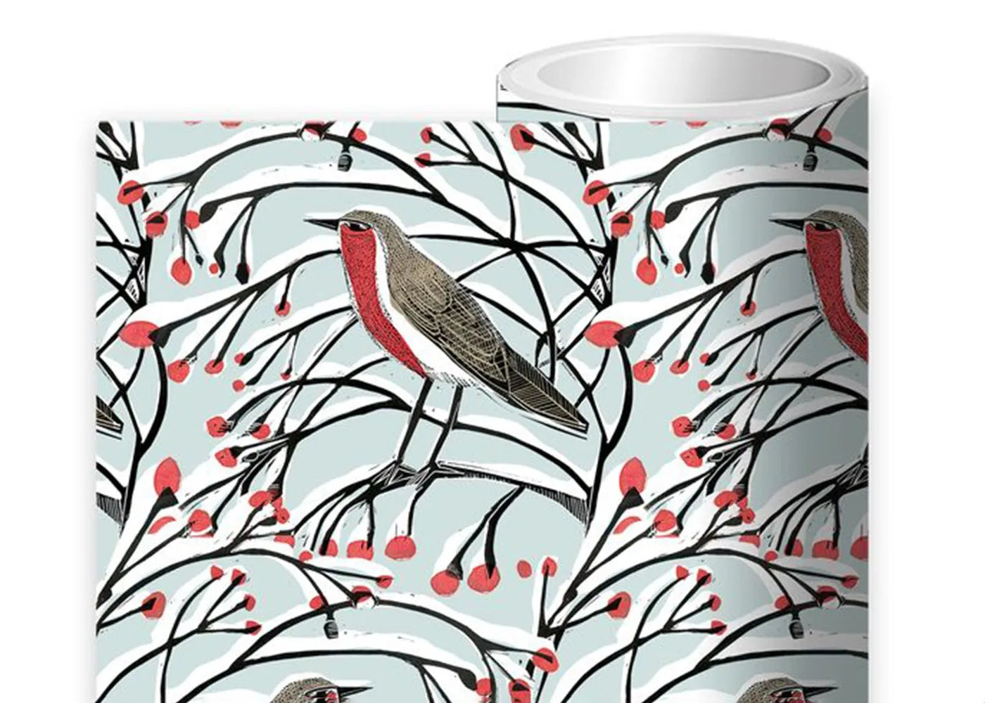 Gift Wrap Roll Robins & Berries
