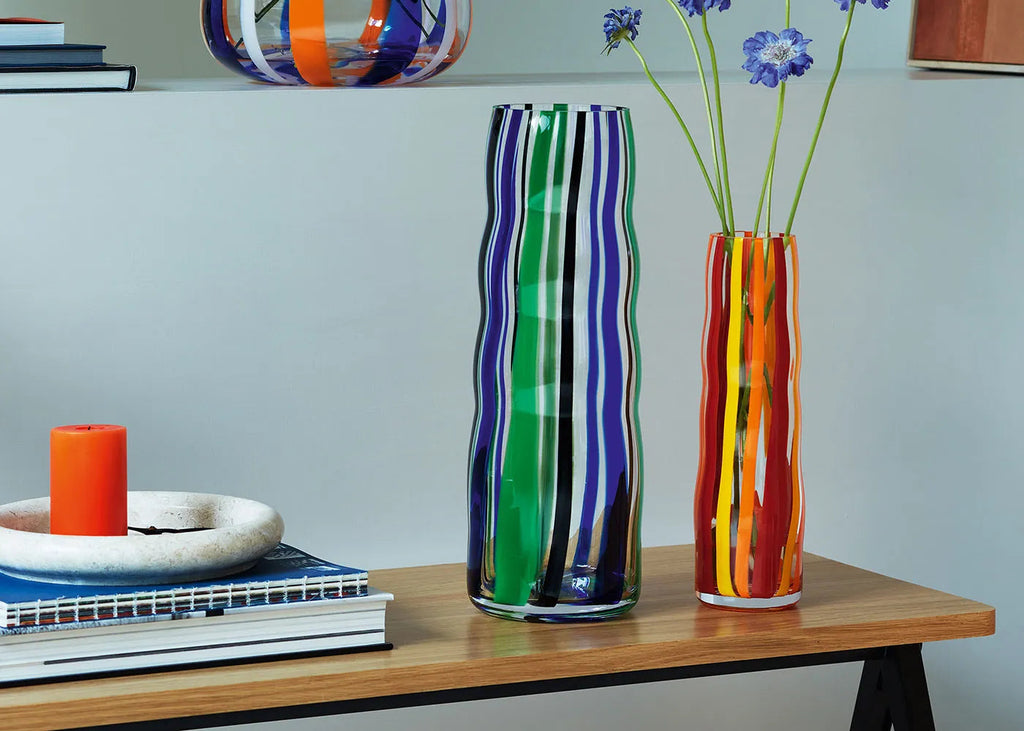 Folk Vase H31.5cm Orange, Red & Yellow