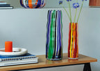 Folk Vase H31.5cm Orange, Red & Yellow