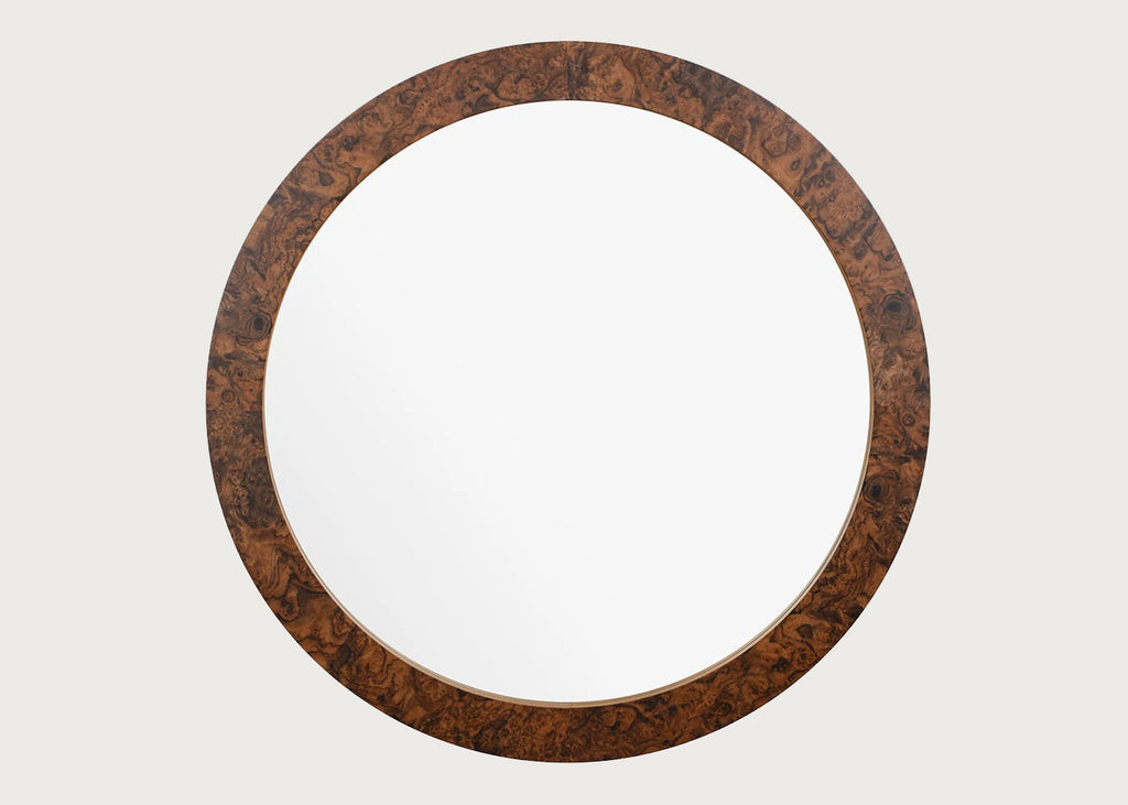 Burl Round Wall Mirror