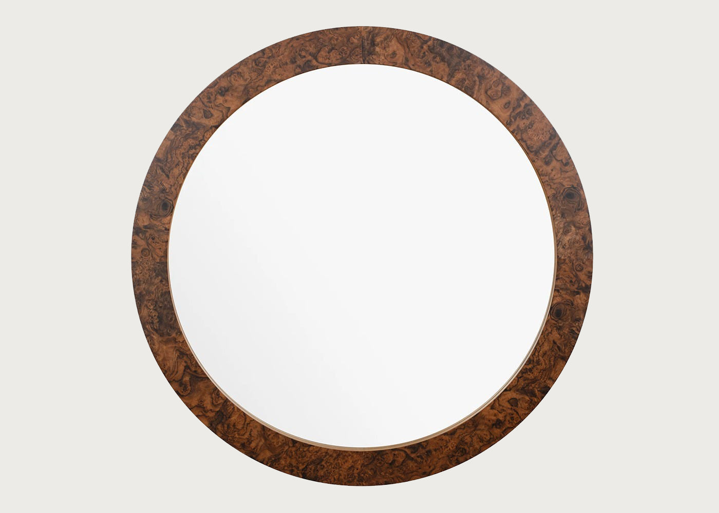 Burl Round Wall Mirror