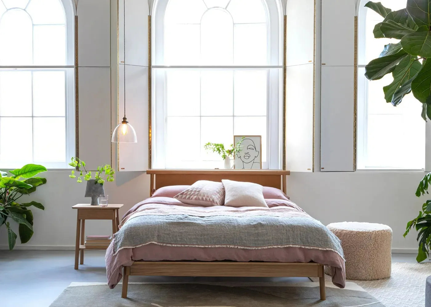 Washed Linen Dusky Pink Fitted Sheet