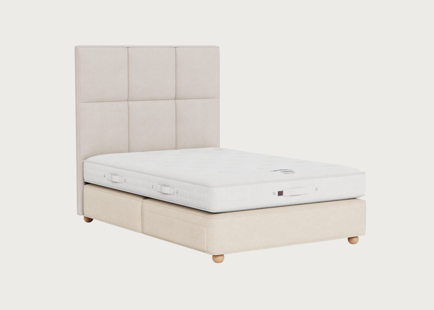 Devonshire Mattress and Wool De Luxe Divan Set Bun Feet