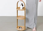 Wood Bathroom Storage Stand Round