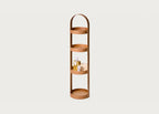 Wood Bathroom Storage Stand Round