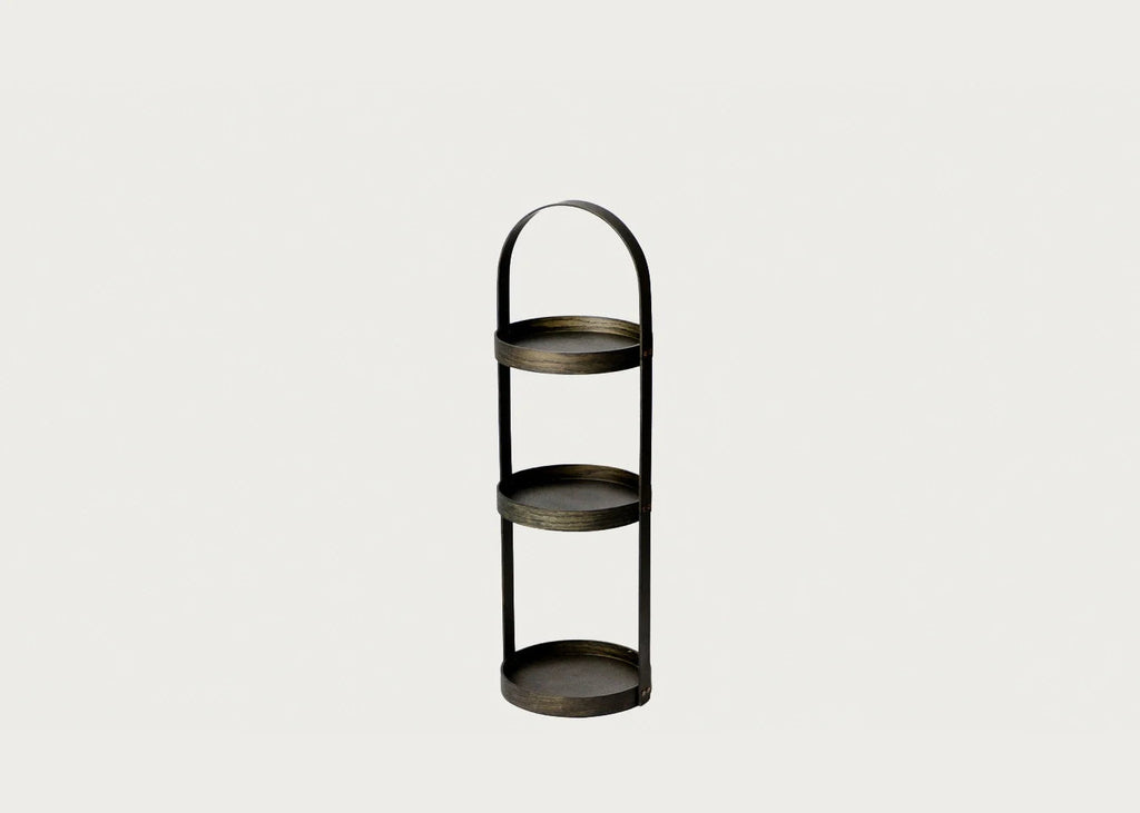 Wood Bathroom Storage Stand Round