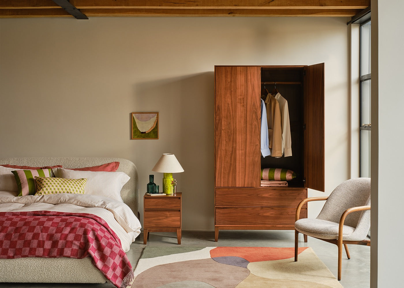 Lars Bedside Table Walnut