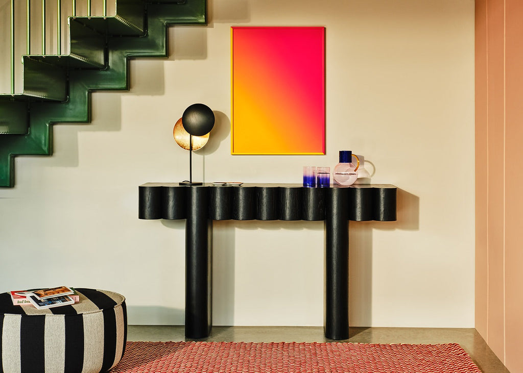 Eclisse LED Table Lamp Black & Gold Leaf