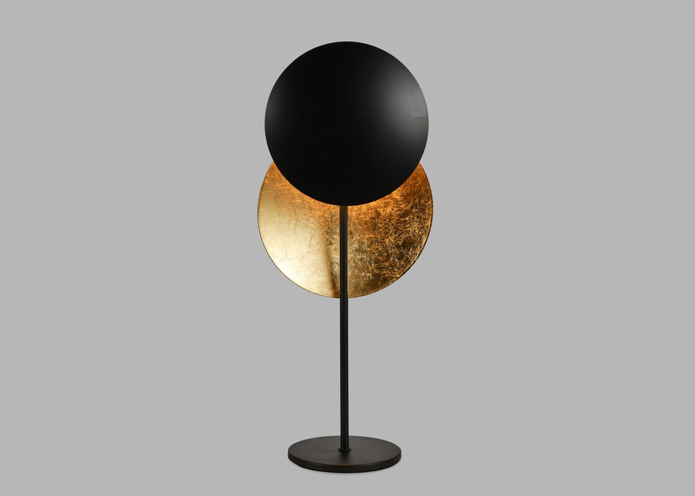 Eclisse LED Table Lamp Black & Gold Leaf