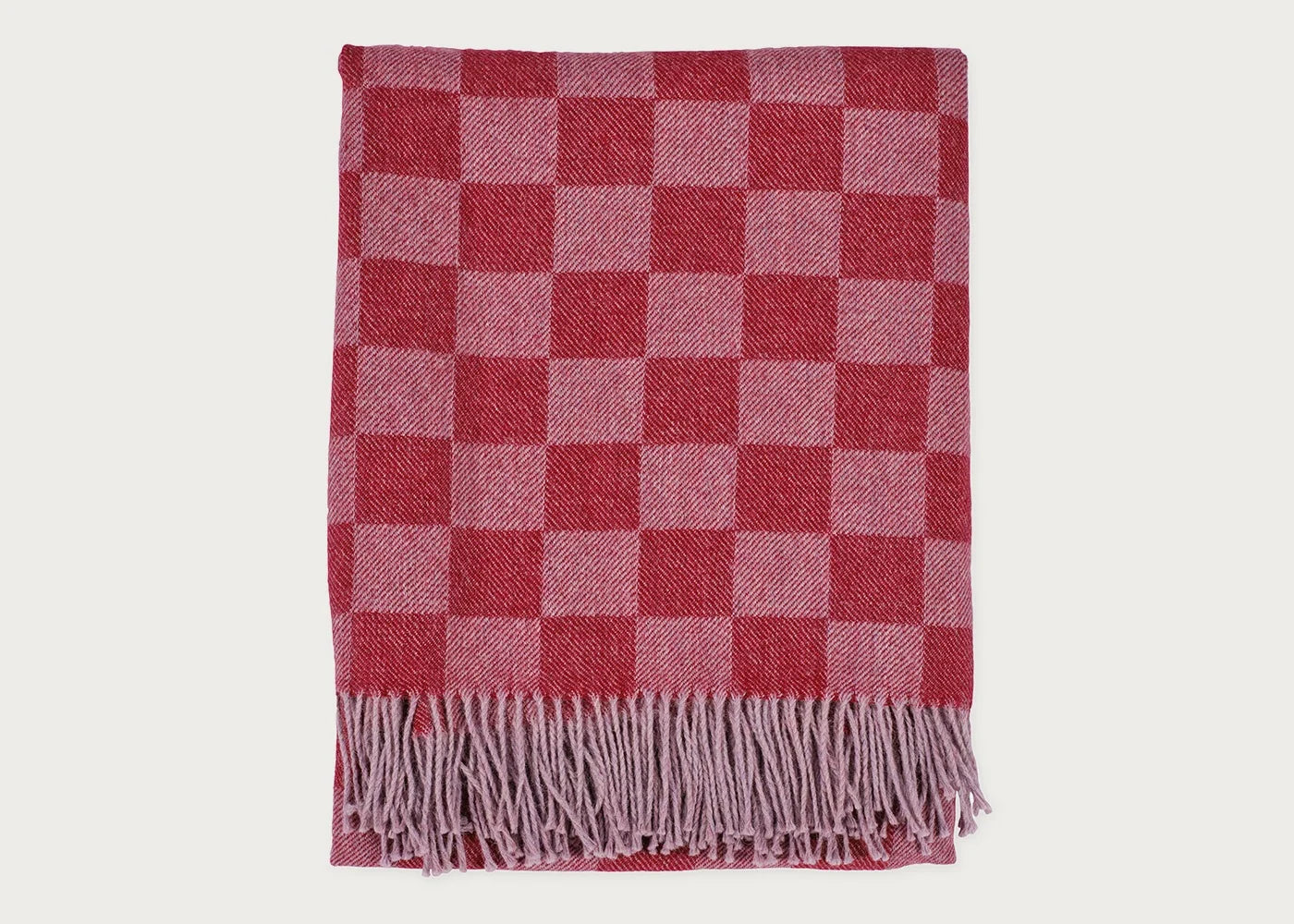 Pure Alpaca Throw Berry Check