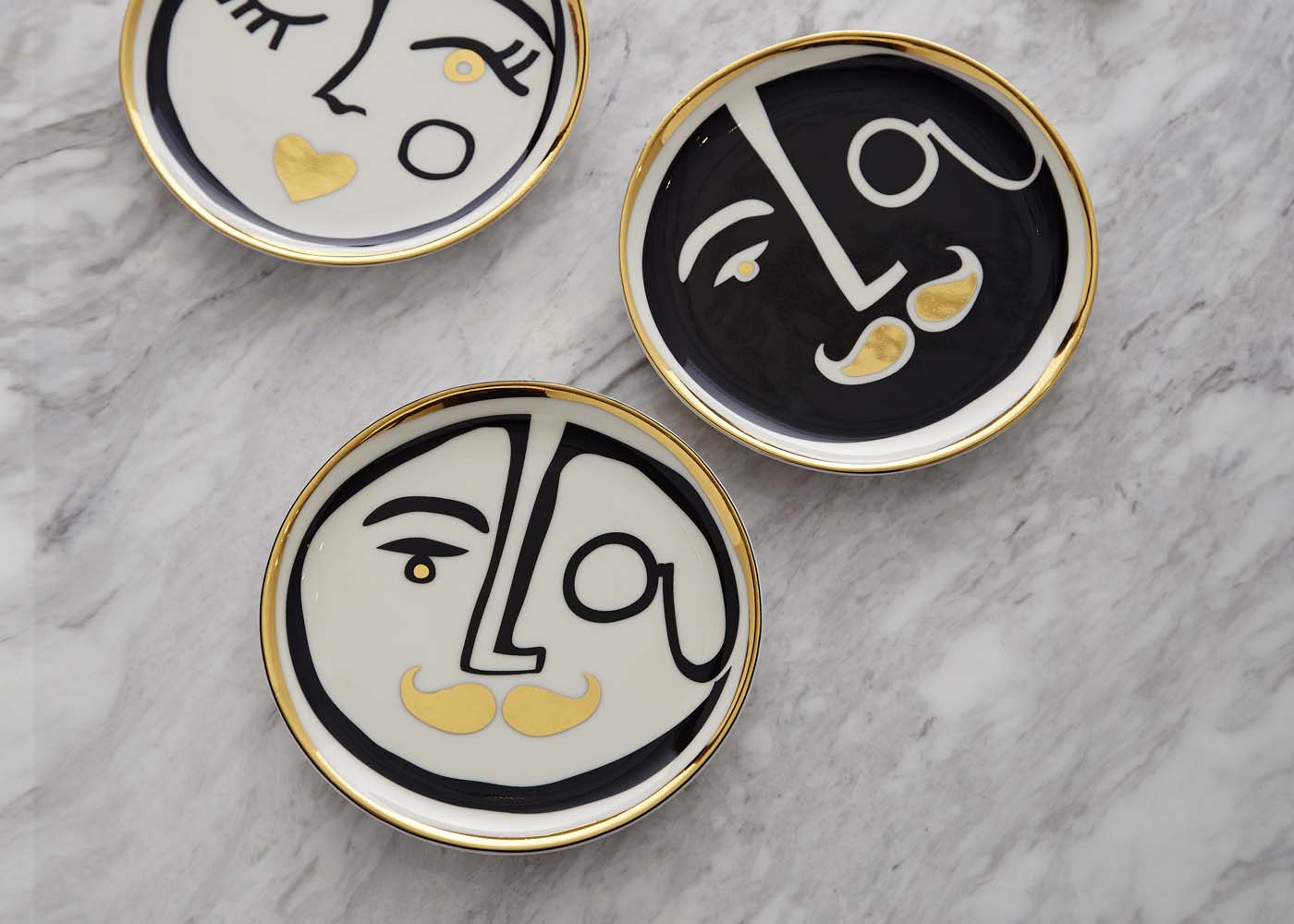 Marseille Face Coasters Set of 4