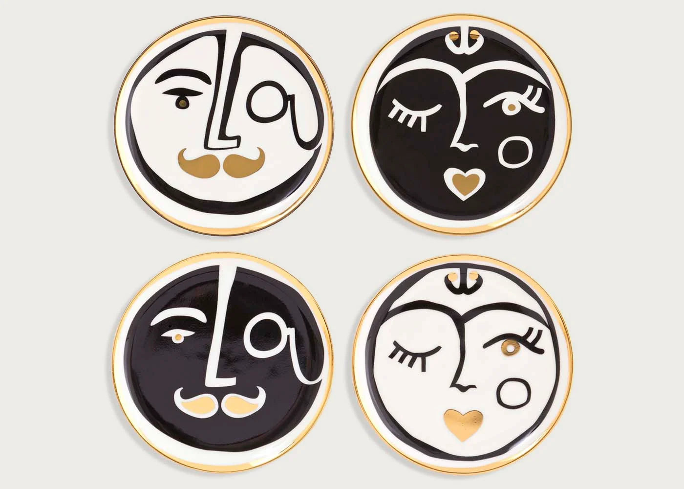 Marseille Face Coasters Set of 4