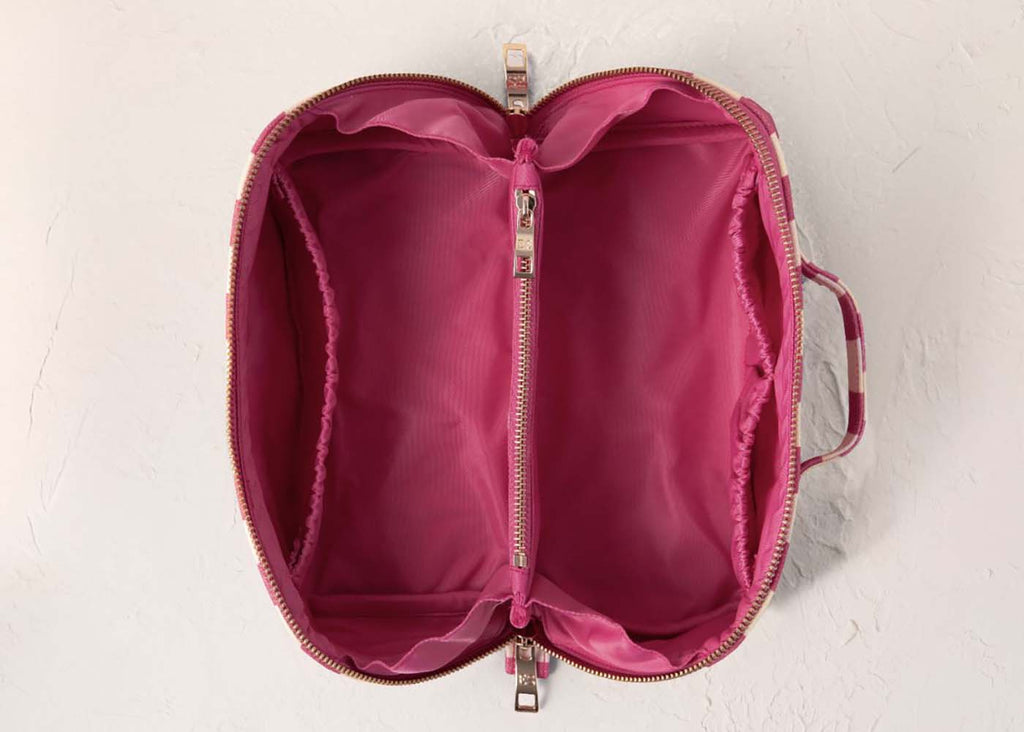Tulip Stripe Open Flat Makeup Bag