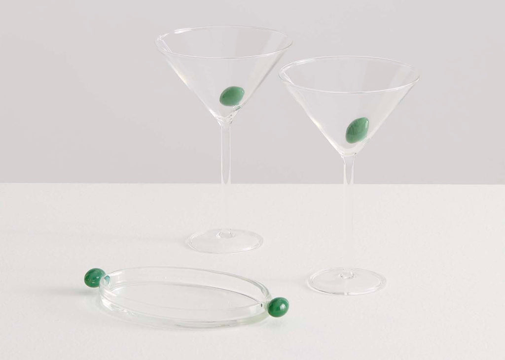Martini Glass with Olive