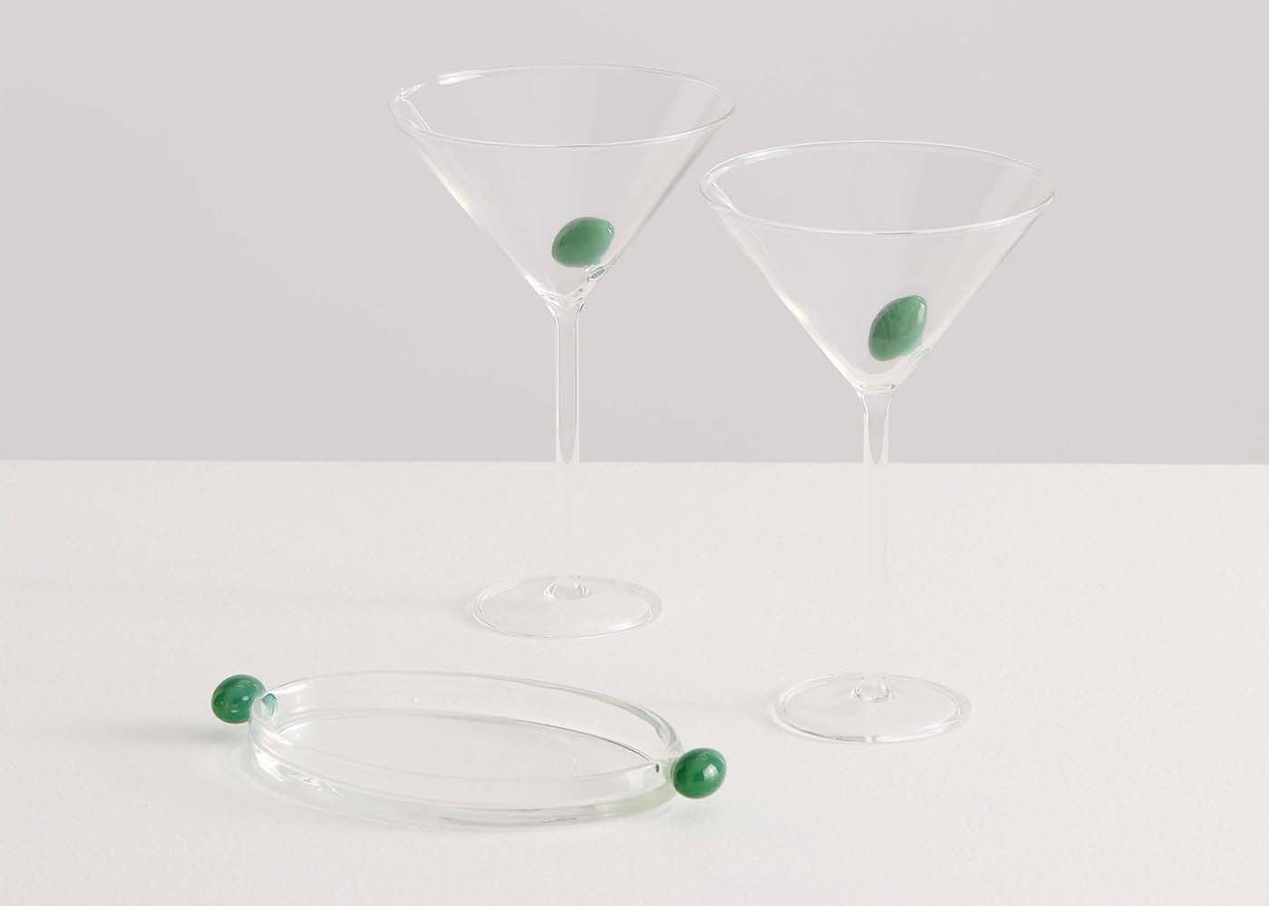 Martini Glass with Olive