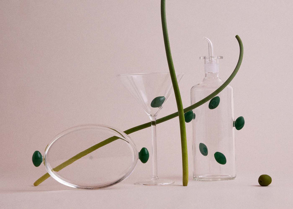 Martini Glass with Olive