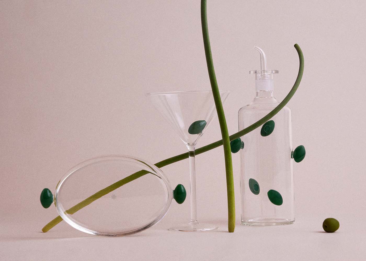 Martini Glass with Olive