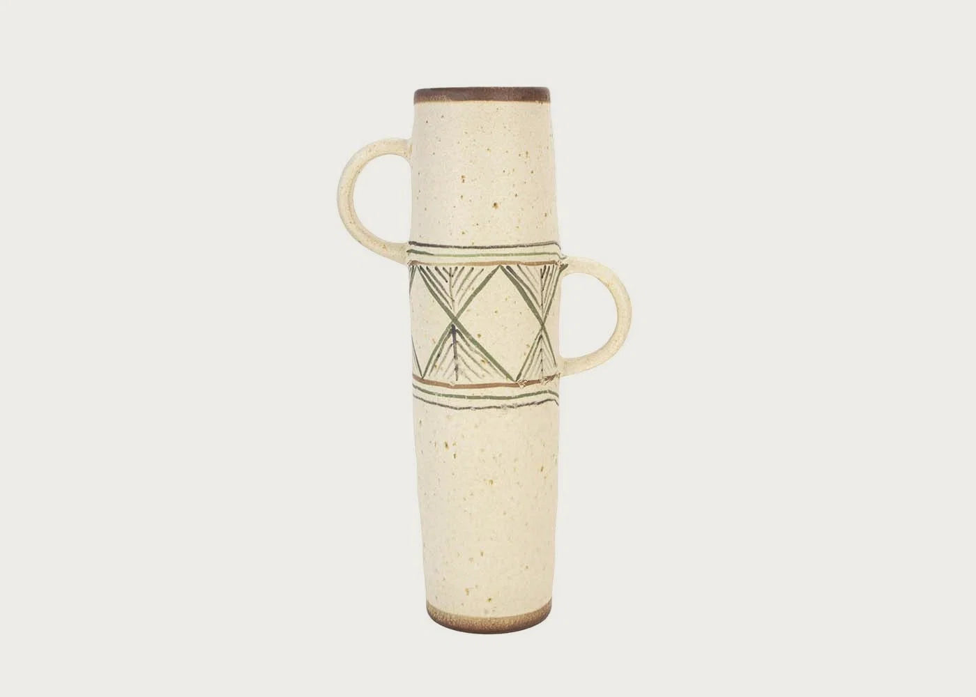 Large Handled Sgraffito Vase 39cm