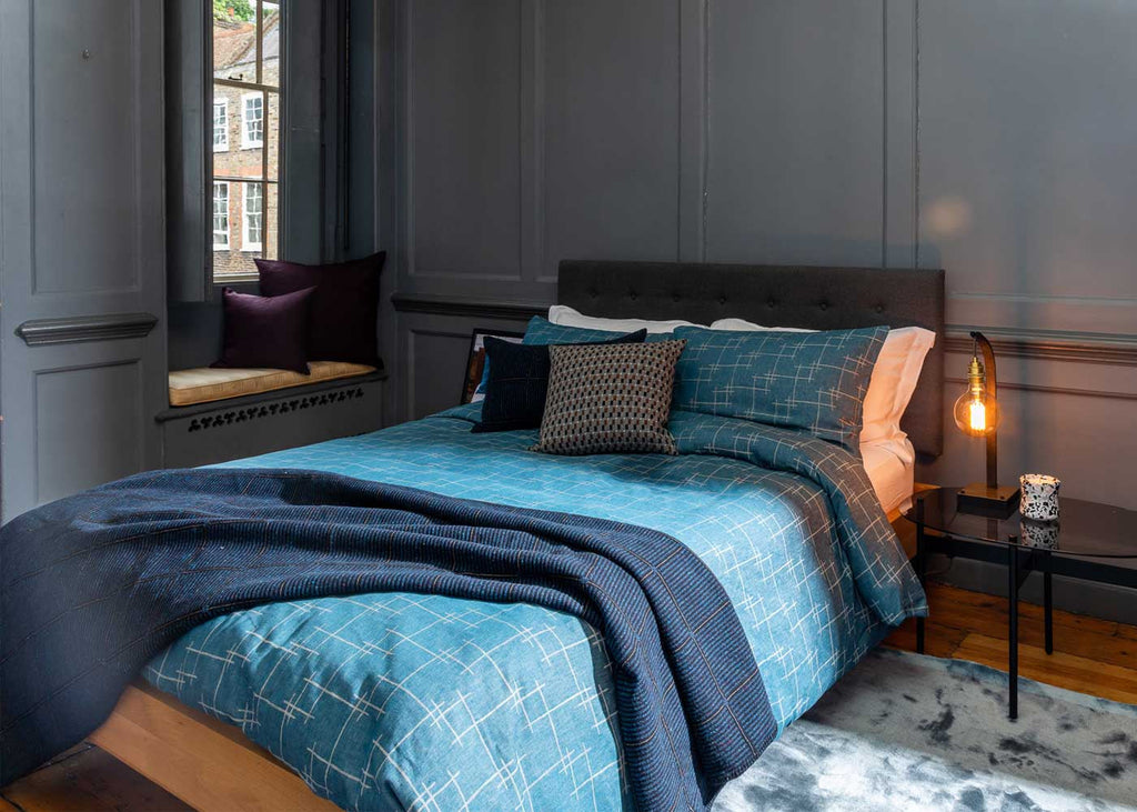 Brunel Bed with Fabric Headboard Smoke Grey