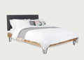 Brunel Bed with Fabric Headboard Smoke Grey