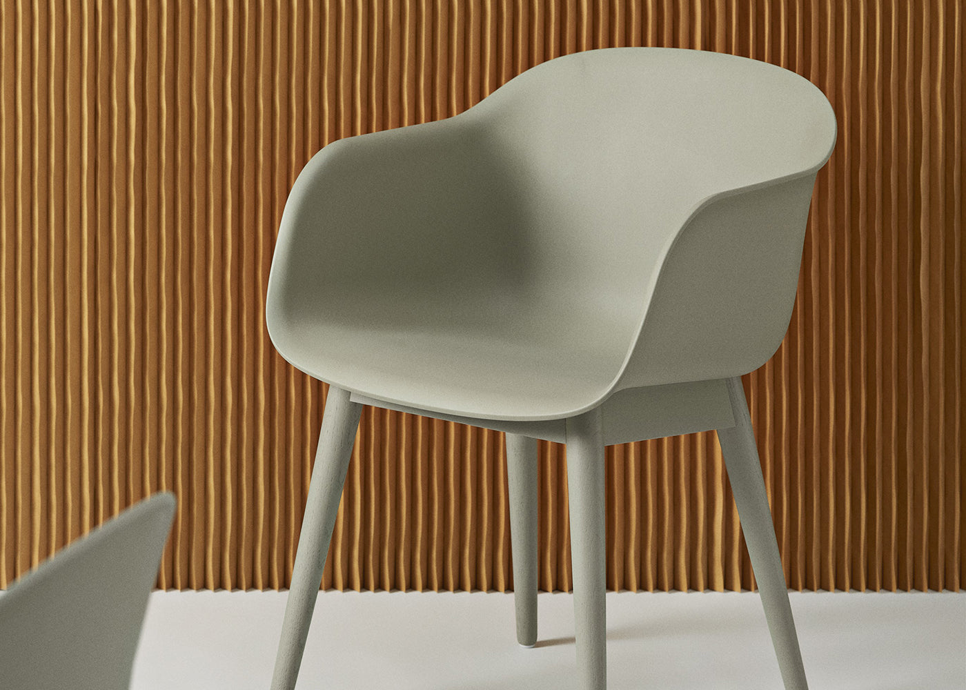 Fiber Armchair Wood Base