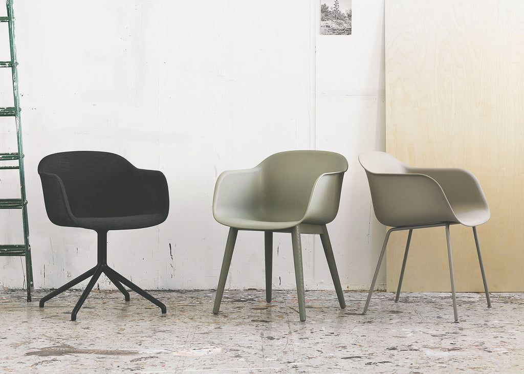 Fiber Armchair Wood Base